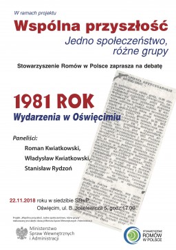 Stowarzyszenie Romw w Polsce zaprasza na debat pt. 1981 rok. Wydarzenia w Owicimiu